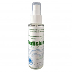 PEDISHIELD SPRAY, SPRAY DESINFECTANT RAPIDE (20 TUBES), Spray désinfectant et désodorisant, Ethanol, eau, Pedishield,