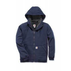 103308, SHERPA LINED MIDWEIGHT ZIP, Sweat, Coton, polyester, Carhartt, thermique.Rain Defender,  472-New Navy (Bleu Marine)