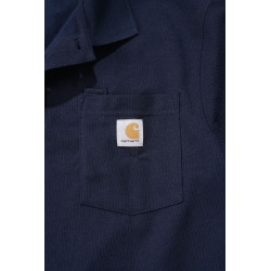 K570, WORK POCKET POLO S/S, polo, maille piquée polyester coton, Carhartt,  , 412-NVY/Navy (Bleu Marine)