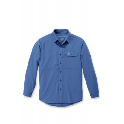 103011, FORCE EXTREMES ANGLER SHIRT L/S, Chemise,  Toile polyester, Carhartt, Fast Dry Rugged Flex 37.5, 445 Federal Blue Bleuet