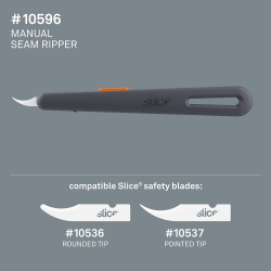 10596, SEAM RIPPER M3P, Cutter manuel,  Slice, 10536 (bout arrondi), 10537 (bout pointu), orange