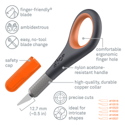 10580,  PRECISION KNIFE, Couteau de précision,  Slice, 10518, 10519, 10520, 10532, 10536, 10537., orange