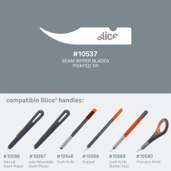 10537, LAMES CÉRAMIQUES,  ,  Slice, Craft 10548 Craft knife 10589 Scalpel 10568 Precision 10580 Seam Ripper 10596 & 10597,