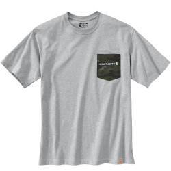 105352, CAMO POCKET GRAPHIC T-SHIRT S/S, t-shirt , Polyester coton, Carhartt,  , 034-HGY/Heather Grey (Gris Chiné)