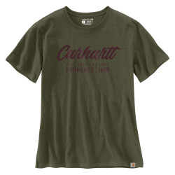 105262, WOM. CRAFTED GRAPHIC S/S T-SHIRT, T-shirt, Polyester coton, Carhartt,  , G73-Basil Heather (Vert Militaire)
