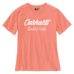 105262, WOM. CRAFTED GRAPHIC S/S T-SHIRT, T-shirt, Polyester coton, Carhartt,  , P19-HIBISCUS HEATHER (Rose)